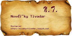 Nováky Tivadar névjegykártya